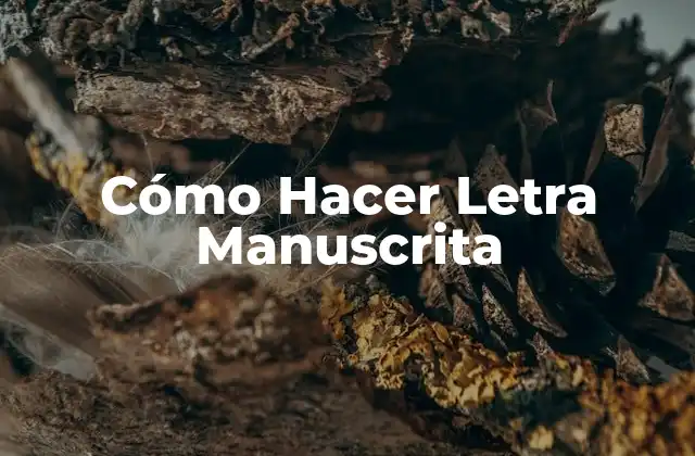 Cómo Hacer Letra Manuscrita
