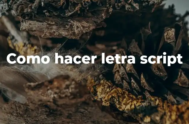 Como Hacer Letra Script