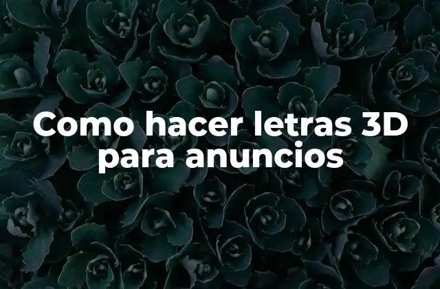 Como Hacer Letras 3d para Anuncios 2 ¿Qué son las letras 3D para anuncios?