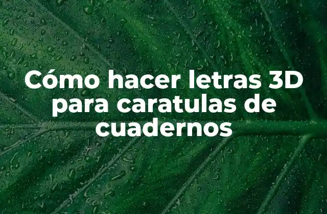 Cómo Hacer Letras 3d para Caratulas de Cuadernos