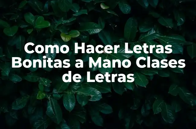 Como Hacer Letras Bonitas a Mano Clases de Letras