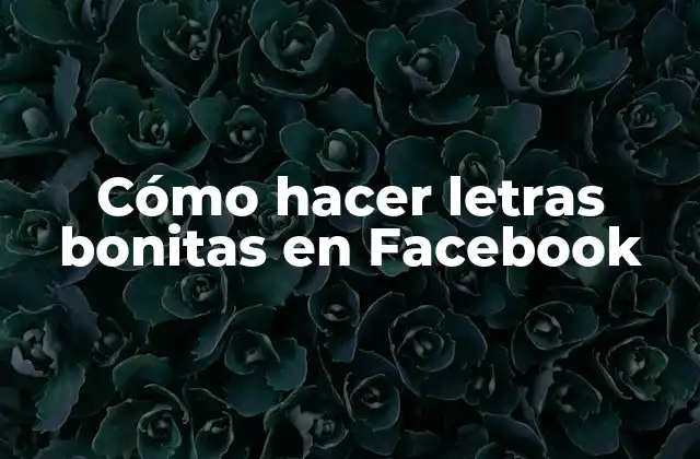 Cómo Hacer Letras Bonitas en Facebook