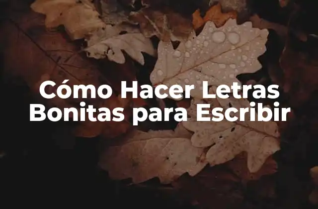 Cómo Hacer Letras Bonitas para Escribir