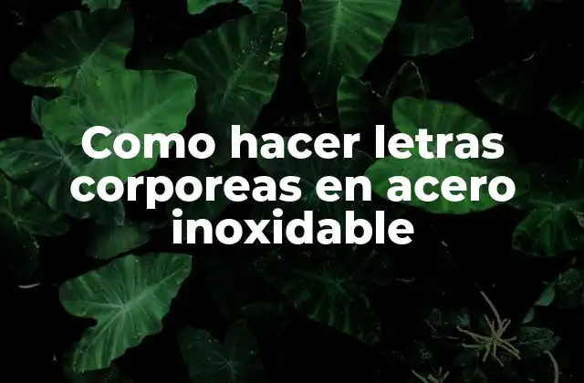 Como Hacer Letras Corporeas en Acero Inoxidable