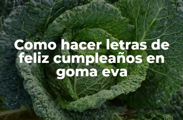 Como Hacer Letras de Feliz Cumpleaños en Goma Eva