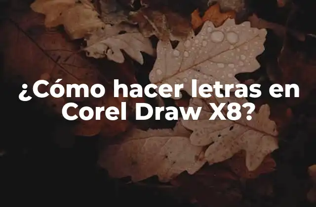 ¿cómo Hacer Letras en Corel Draw X8?