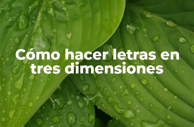 Cómo Hacer Letras en Tres Dimensiones 2 Cómo hacer letras en tres dimensiones