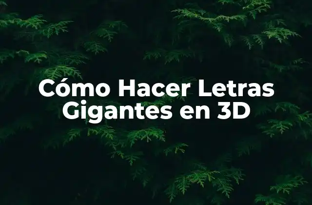 Cómo Hacer Letras Gigantes en 3d