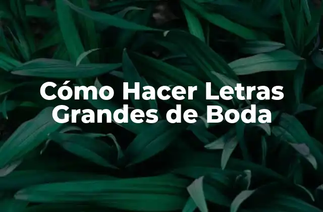 Cómo Hacer Letras Grandes de Boda