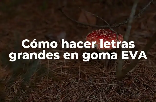 Cómo Hacer Letras Grandes en Goma Eva
