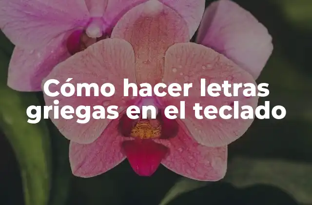 Cómo Hacer Letras Griegas en el Teclado