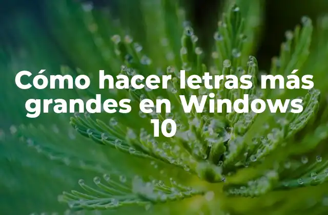 Cómo Hacer Letras Más Grandes en Windows 10