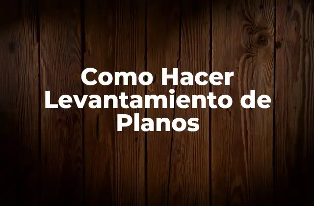 ¿Qué es un Levantamiento de Planos y para Qué Sirve?