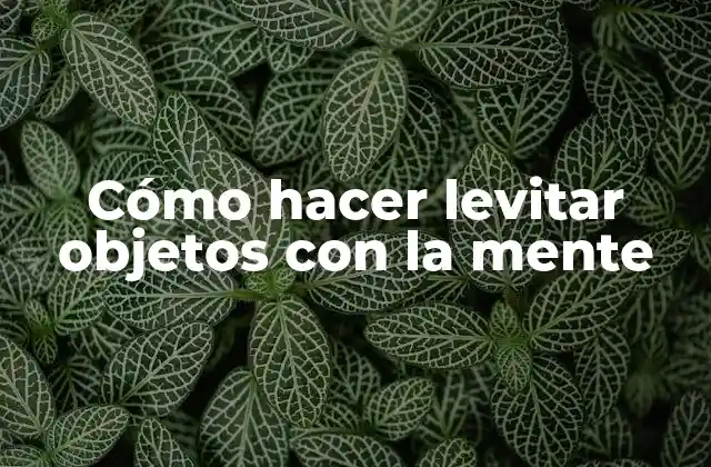 Cómo Hacer Levitar Objetos con la Mente
