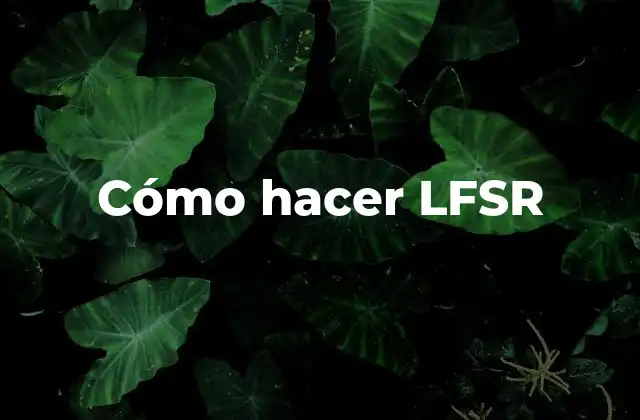 Cómo Hacer Lfsr
