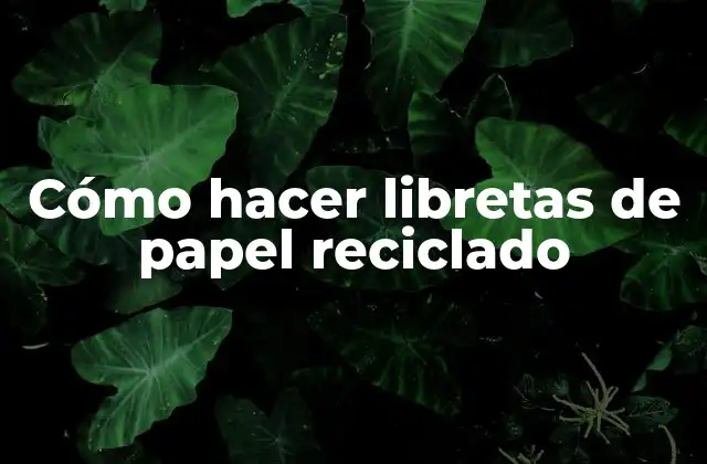 Cómo Hacer Libretas de Papel Reciclado