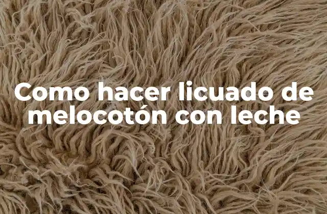 Como Hacer Licuado de Melocotón con Leche