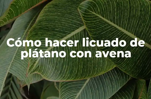 Cómo Hacer Licuado de Plátano con Avena
