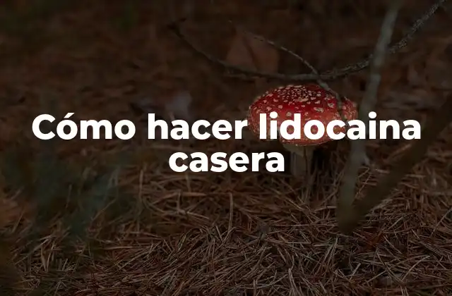 ¿Qué es la lidocaina casera?