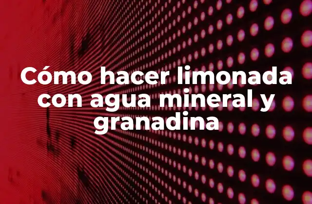 Cómo Hacer Limonada con Agua Mineral y Granadina