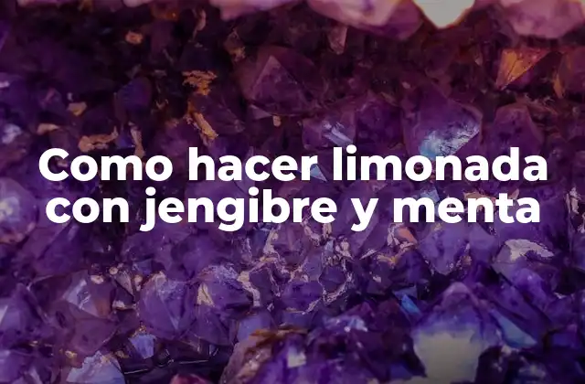 Como Hacer Limonada con Jengibre y Menta