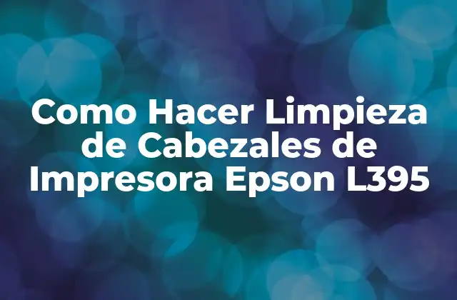 Como Hacer Limpieza de Cabezales de Impresora Epson L395