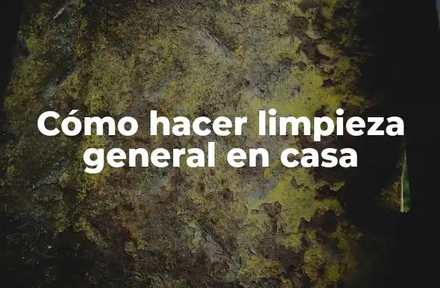 Cómo Hacer Limpieza General en Casa