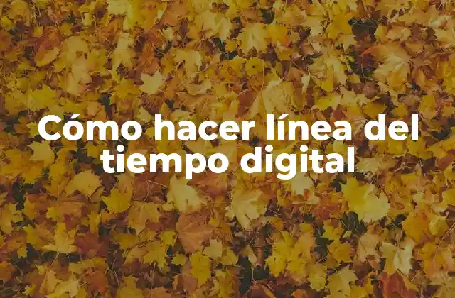 Cómo Hacer Línea Del Tiempo Digital