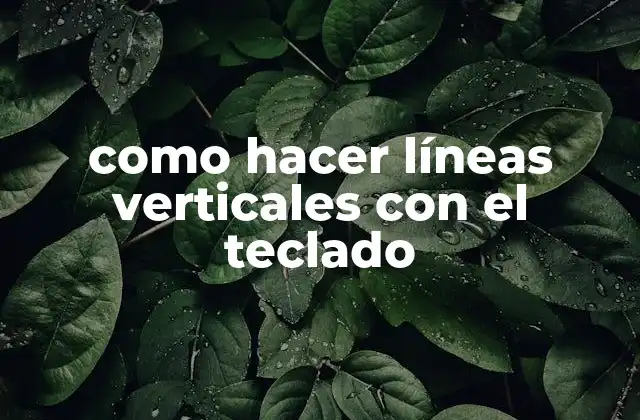 Como Hacer Líneas Verticales con el Teclado
