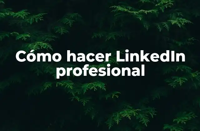 Cómo Hacer Linkedin Profesional