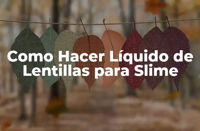 Como Hacer Líquido de Lentillas para Slime