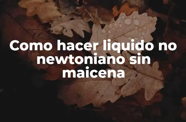 Como Hacer Liquido No Newtoniano sin Maicena