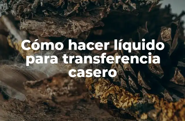 Cómo Hacer Líquido para Transferencia Casero