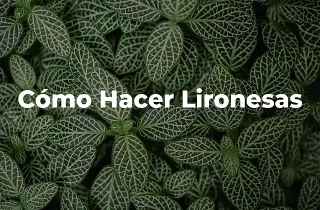 Cómo Hacer Lironesas