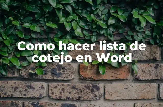 Como Hacer Lista de Cotejo en Word