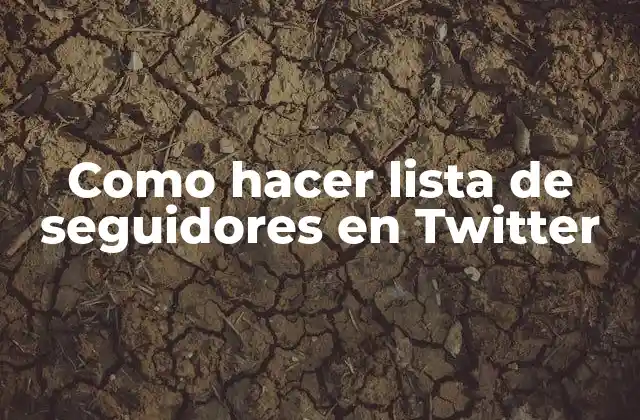 Como Hacer Lista de Seguidores en Twitter