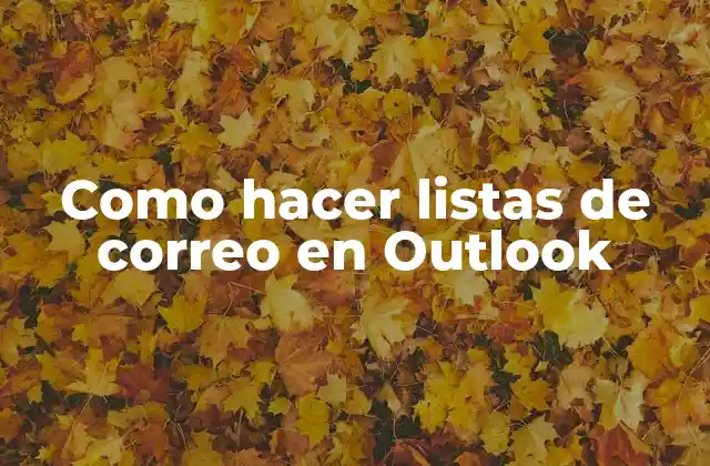 Como Hacer Listas de Correo en Outlook 2 Listas de correo en Outlook