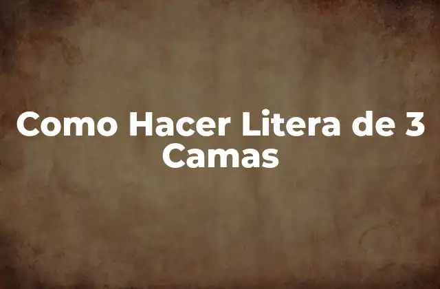Como Hacer Litera de 3 Camas 2 Litera de 3 Camas: Concepto y Funcionalidad