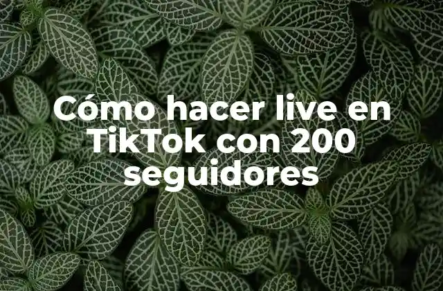 Cómo Hacer Live en Tiktok con 200 Seguidores