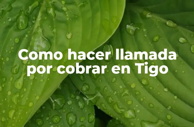 Como Hacer Llamada por Cobrar en Tigo