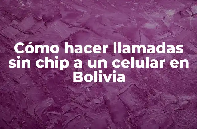 Cómo Hacer Llamadas sin Chip a un Celular en Bolivia