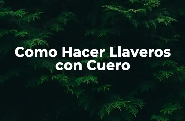 Como Hacer Llaveros con Cuero