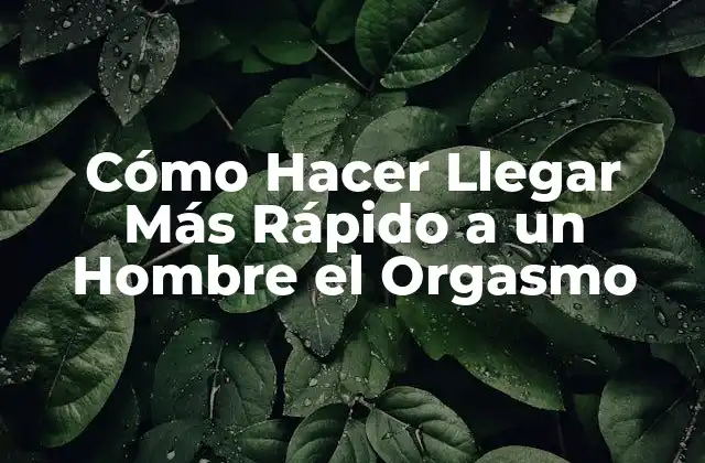 Cómo Hacer Llegar Más Rápido a un Hombre el Orgasmo