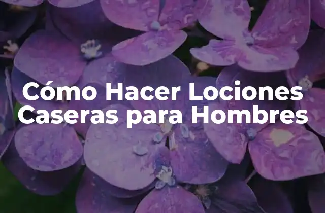 Cómo Hacer Lociones Caseras para Hombres