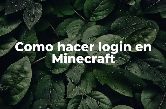 Como Hacer Login en Minecraft