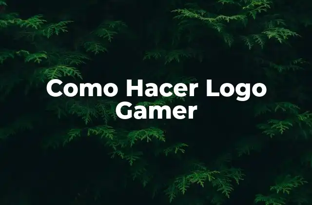 Como Hacer Logo Gamer