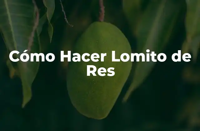 Cómo Hacer Lomito de Res