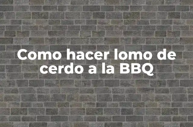 ¿Qué es lomo de cerdo a la BBQ y para qué sirve?