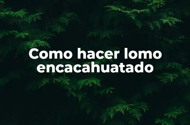 Como Hacer Lomo Encacahuatado