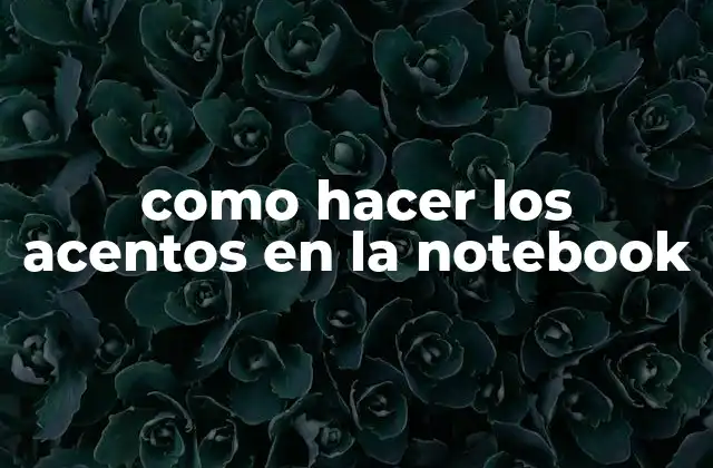 Como Hacer los Acentos en la Notebook